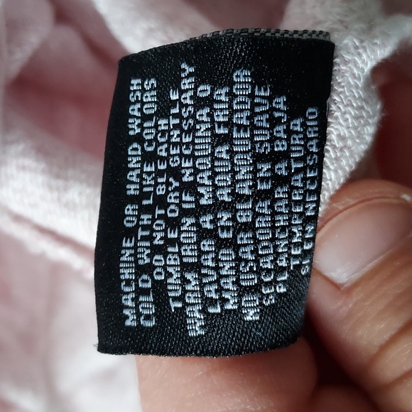 Mesh & lace long sleeve top pink white red large - Picture 7 of 10